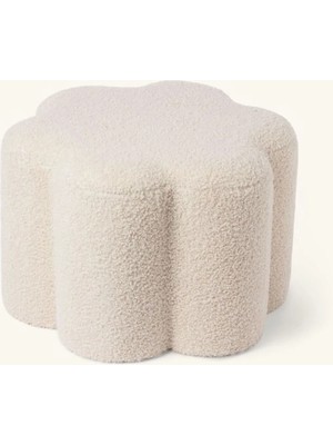 Maison Luré Puf & Bench Papatya Beyaz Peluş Puf