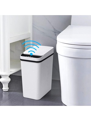 Happy Trend Banyo Akıllı Fotoselli Çöp Kovası, 2,2 Galon Otomatik Hareket Sensörü Kapaklı Çöp Kovası, Mutfak, Ofis, Oturma Odası, Tuvalet, Yatak Odası, Rv Için Elektrikli Su Geçirmez Dar Küçük Çöp Kovası