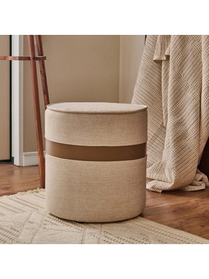 Maison Luré Puf & Bench Latte Puf Krem Kahverengi 42X40X40 cm