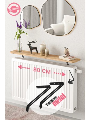 Maison Luré Dresuar Petek Üstü Uçan Raf 80 x 18 cm Çam Oval Kesim