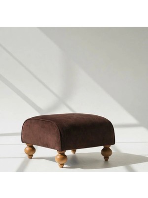 Maison Luré Puf & Bench Cacao Velvet Ottoman Ayak Pufu