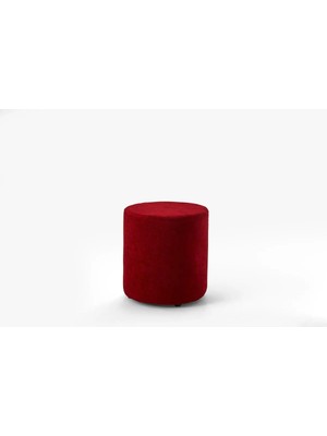 Maison Luré Puf & Bench Yuvarlak Dekoratif Ayak Uzatma Pufu Bordo