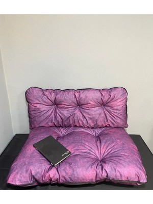 Maison Luré Puf & Bench Petek Önü Palet Yer Minderi Ikili Takım Mor