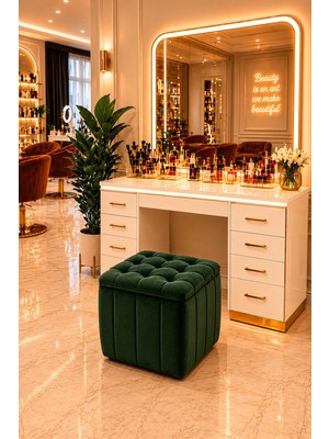 Maison Luré Puf & Bench Çok Amaçli Puf Tabure Kapitone Dilimli