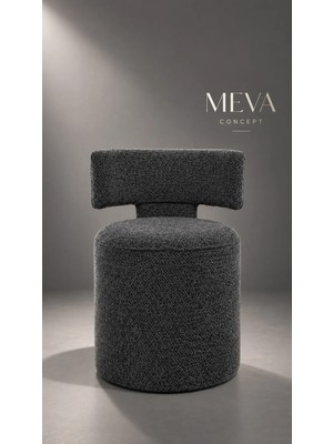 Maison Luré Puf & Bench Yuvarlak Sırtlıklı Dekoratif Oturma Pufu 50X70 cm