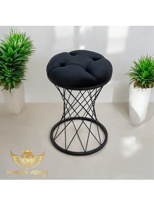 Maison Luré Puf & Bench Metal Pota Ayaklı Kapitoneli Puf