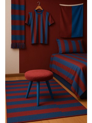 Maison Luré Puf & Bench Fanatik Welsoft Kumaş Gürgen Ahşap 3 Ayaklı Konforlu Modern Taraftar Tabure