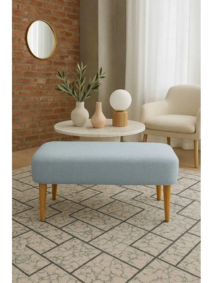 Maison Luré Puf & Bench Dikdörtgen Puf Bench Ahşap Retro Ayak Peluş Tabure