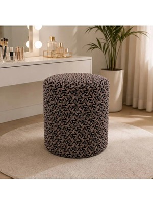 Maison Luré Puf & Bench Dekoratif Silindir Puf – Modern Desenli
