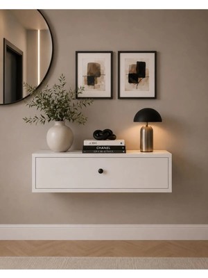 Maison Luré Dresuar Beyaz Kapaklı 60 cm Askıda Kulplu Dolap