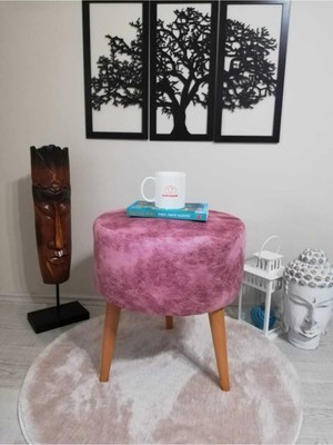 Maison Luré Puf & Bench Pembe Gürgen Ayaklı Rahat Puf Koltuk