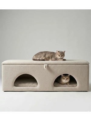 Maison Luré Puf & Bench Çok Amaçlı Kedi Evi ve Depolama Bankı