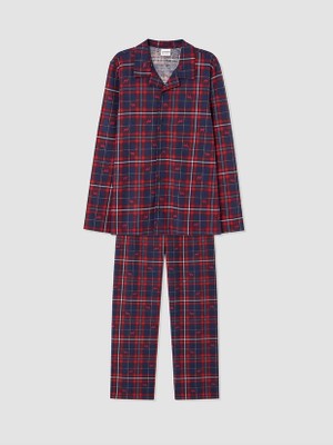 Lcw Kids Lacivert Gömlek Yaka Erkek Çocuk Pijama Takım