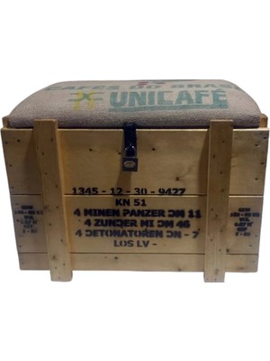 Maison Luré Puf & Bench Dekoratif Sandıklı Puf Kilitli Makyaj Pufu Hediyelik