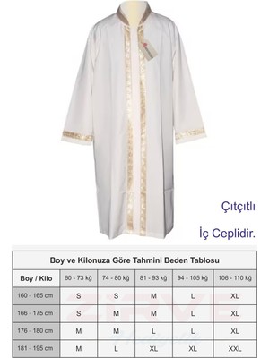Hediyeleşin Işlemeli Cübbe, Sırmalı Cübbe, Imam Cübbesi - Beyaz
