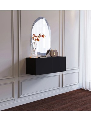 Maison Luré Dresuar Duvara Monte Siyah Mdf Modern Minimalist 2 Kapaklı