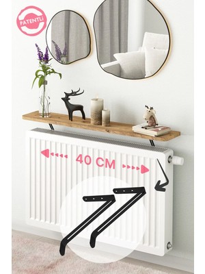 Maison Luré Dresuar Kalorifer Peteği Rafı 40 x 18 cm Atlantik Çam Oval Kesim
