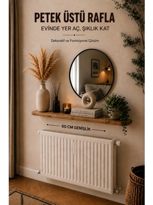 Maison Luré Dresuar Petek Üstü Dekoratif Raf 60 cm Ahşap Duvar Rafı