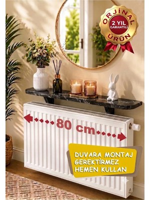 Maison Luré Dresuar Petek Üstü Uçan Raf Siyah Mermer 80 cm