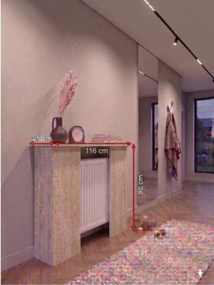 Maison Luré Dresuar Traverten Dekoratif Petek Kaplama 116 cm