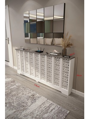 Maison Luré Dresuar Karatay Model Beyaz Üstü Antrasit Renk Petek Kaplama