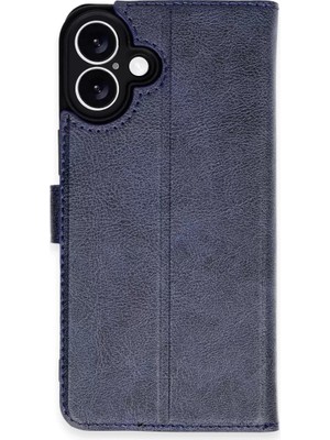 Apple iPhone 16 Uyumlu Kılıf Trend S Plus Kapaklı Kılıf - Lacivert