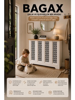 Maison Luré Dresuar Karatay Model,beyaz Üstü Çam Renk,iç Ölçü 76 cm Dış Ölçü 80 cm Petek Kaplam
