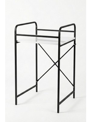 Çamaşır Makinesi Rafı Metal Siyah 66 cm