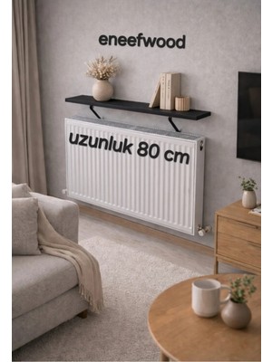 Maison Luré Dresuar Petek Üstü Raf 80X15 Mat Siyah Metal Ayaklı
