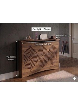 Maison Luré Dresuar Kalorifer Petek Önü Kapatma, Iç Ölçü 136 cm Mobilya, Petek Kaplama,