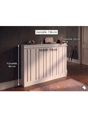 Maison Luré Dresuar Kalorifer Petek Önü Kapatma, Iç Ölçü 136 cm Mobilya, Petek Kaplama,