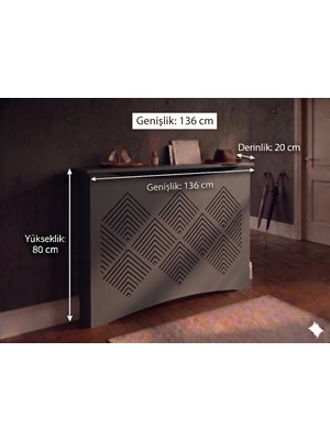 Maison Luré Dresuar Kalorifer Petek Önü Kapatma, Iç Ölçü 136 cm Mobilya, Petek Kaplama,