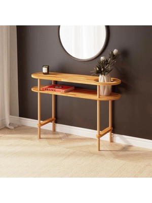 Maison Luré Dresuar Masif Kayın Ahşap Konsol Doğal 120X38 cm
