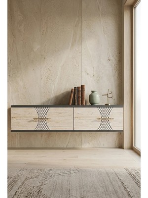 Maison Luré Dresuar DA1232AT Slım , Antre Hol Rafı Antrasit-Traverten 120CM