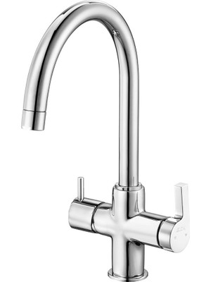 E.c.a. Icon 102118138H Dual Flow Çift Akışlı Arıtıcı Eviye Bataryası Su Arıtma Bağlantılı Krom