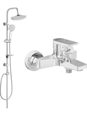 E.c.a. Dalia Banyo Bataryası T-May Banyo Lidya Tepe Duş Takımı Seti Krom