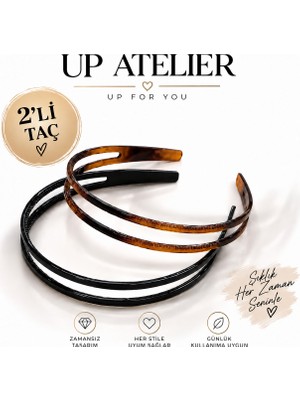 Up Atelier 2'li Görünüm Taç Siyah ve Kahverengi 2 Adet