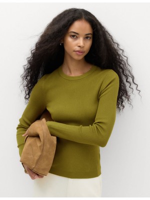 Marks & Spencer Fitilli Bisiklet Yaka Slim Fit Kadın Kazak