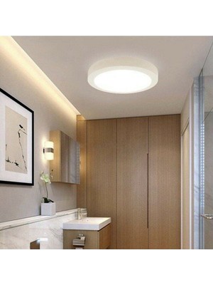 İscan Aydınlatma LED 18W Yuvarlak Günışığı Sıvaüstü Slim Panel A++ Kalite Tavan Aydınlatma Armatürü