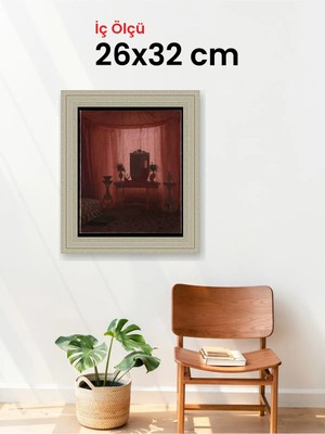 Hars Vintage Eskitme Beyaz Çok Renkli Çerçeve 26 x 32 cm Camlı