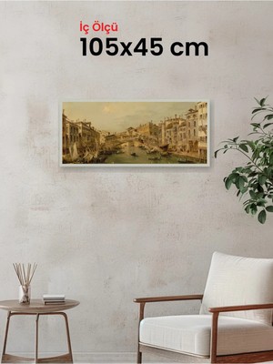 Hars Slim Ince Profil Gümüş Çerçeve 105 x 45 cm Camlı