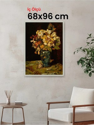 Hars Slim Ince Profil Gümüş Çerçeve 68 x 96 cm Camlı