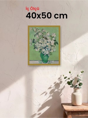 Hars Slim Ince Profil Altın Çerçeve 40 x 50 cm Camlı