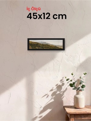 Hars Slim Ince Profil Siyah Çerçeve 45 x 12 cm Camlı