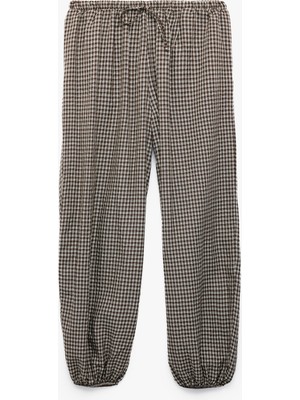 Koton Balon Kesim Beli Lastikli Kareli Pijama Altı