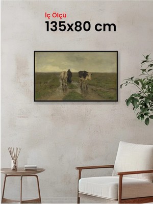 Hars Slim Ince Profil Siyah Çerçeve 135 x 80 cm Camlı