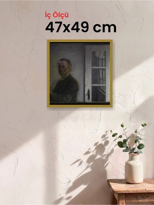 Hars Slim Ince Profil Altın Çerçeve 47 x 49 cm Şeffaf Korumalı Pvc