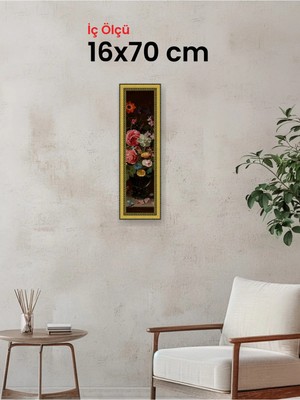 Hars Royal Klasik Desenli Altın Çerçeve 16 x 70 cm Camlı