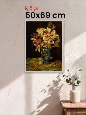 Hars Slim Ince Profil Gümüş Çerçeve 50 x 69 cm Camlı