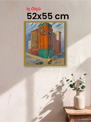 Hars Slim Ince Profil Altın Çerçeve 52 x 55 cm Camlı